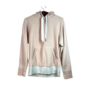 Rag & Bone Women’s Pink Gray Colorblock Pullover Hoodie Sweater Cotton Size M